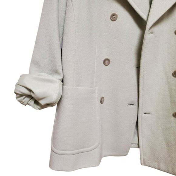 Ann Taylor Loft Wool Jacket Mint Green Double Breasted with Pockets - Picture 5 of 10